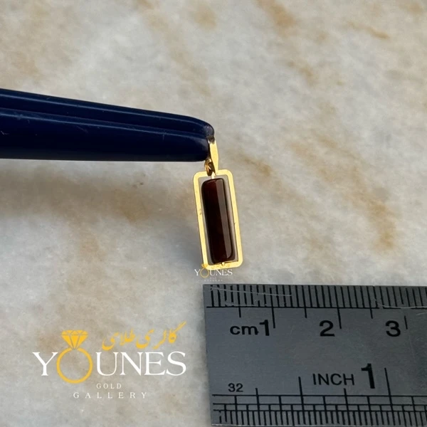 آویز طلا سنگ عقیق تیره